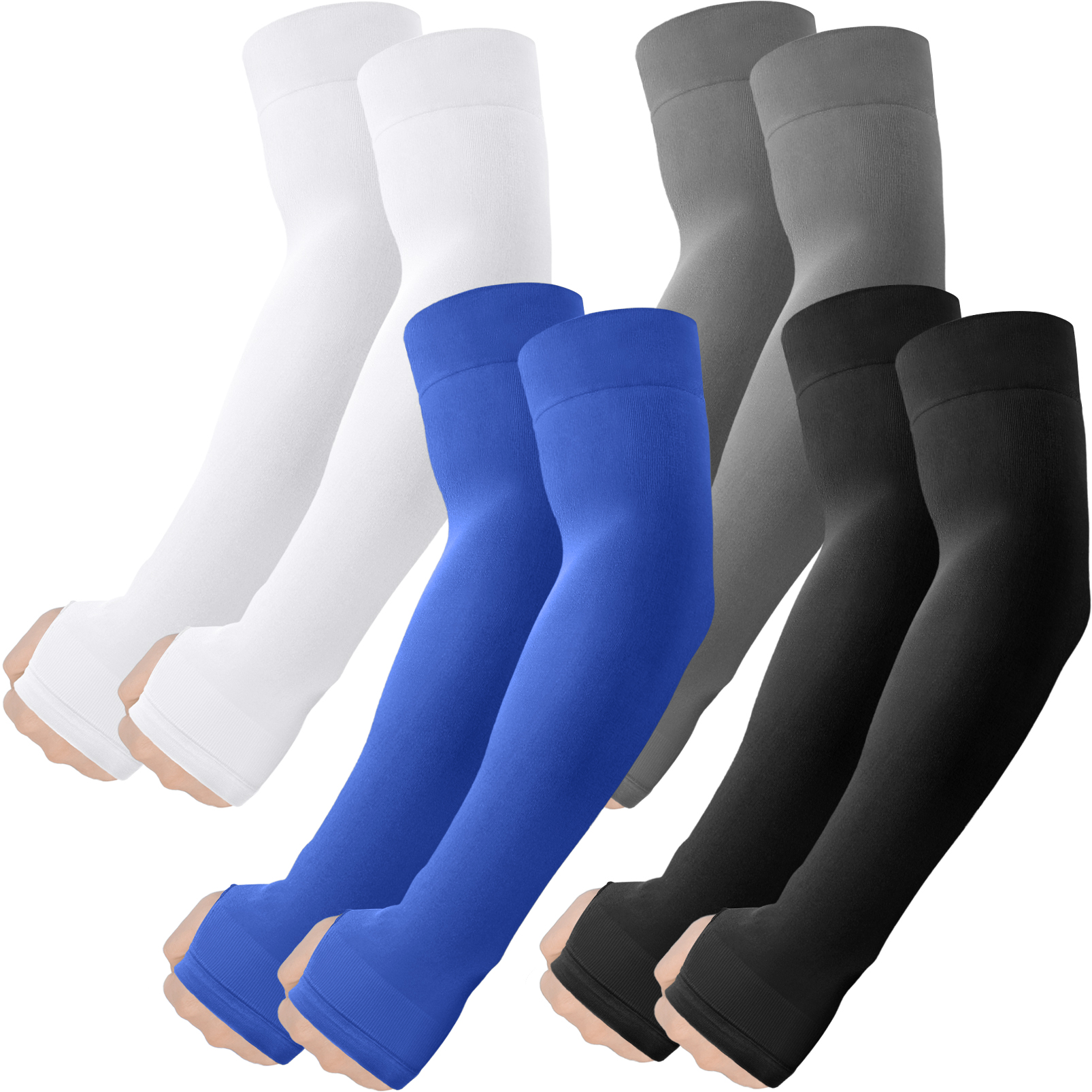 Arm Sleeves with Thumb Hole, Cooling UV Protection Compression Tattoo Cover Up for Men/Women