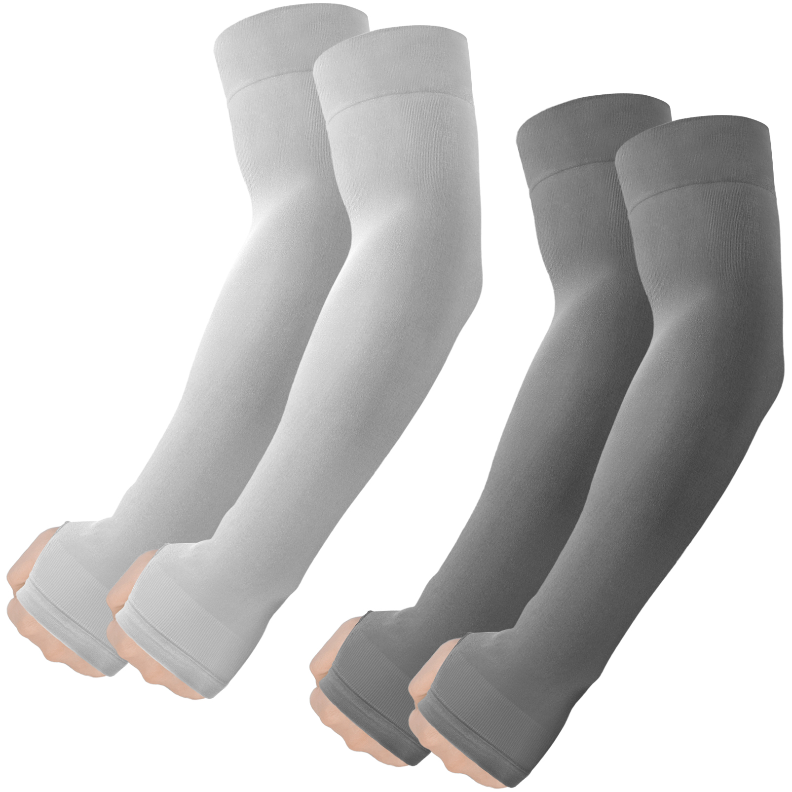 Arm Sleeves with Thumb Hole, Cooling UV Protection Compression Tattoo Cover Up for Men/Women