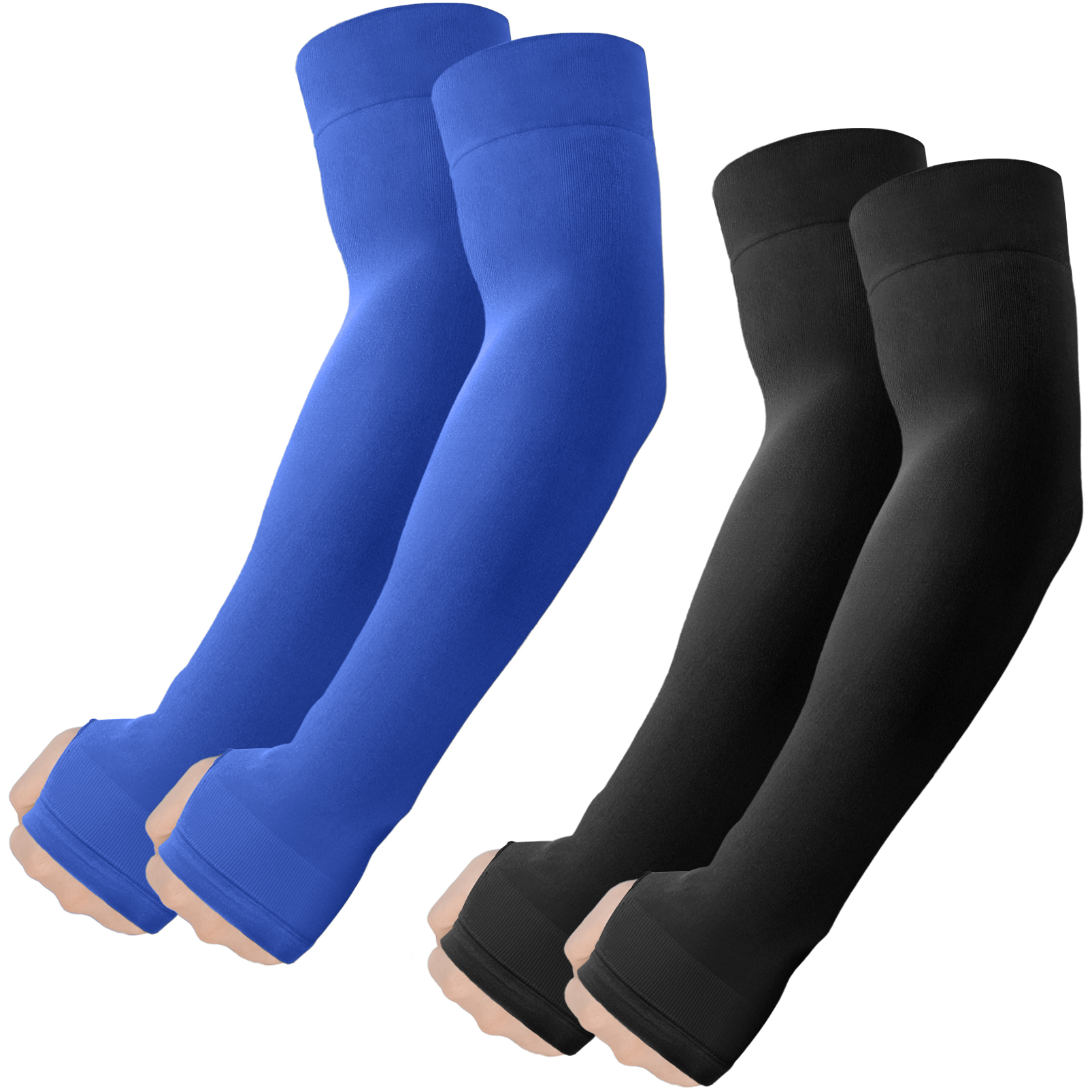 Arm Sleeves with Thumb Hole, Cooling UV Protection Compression Tattoo Cover Up for Men/Women