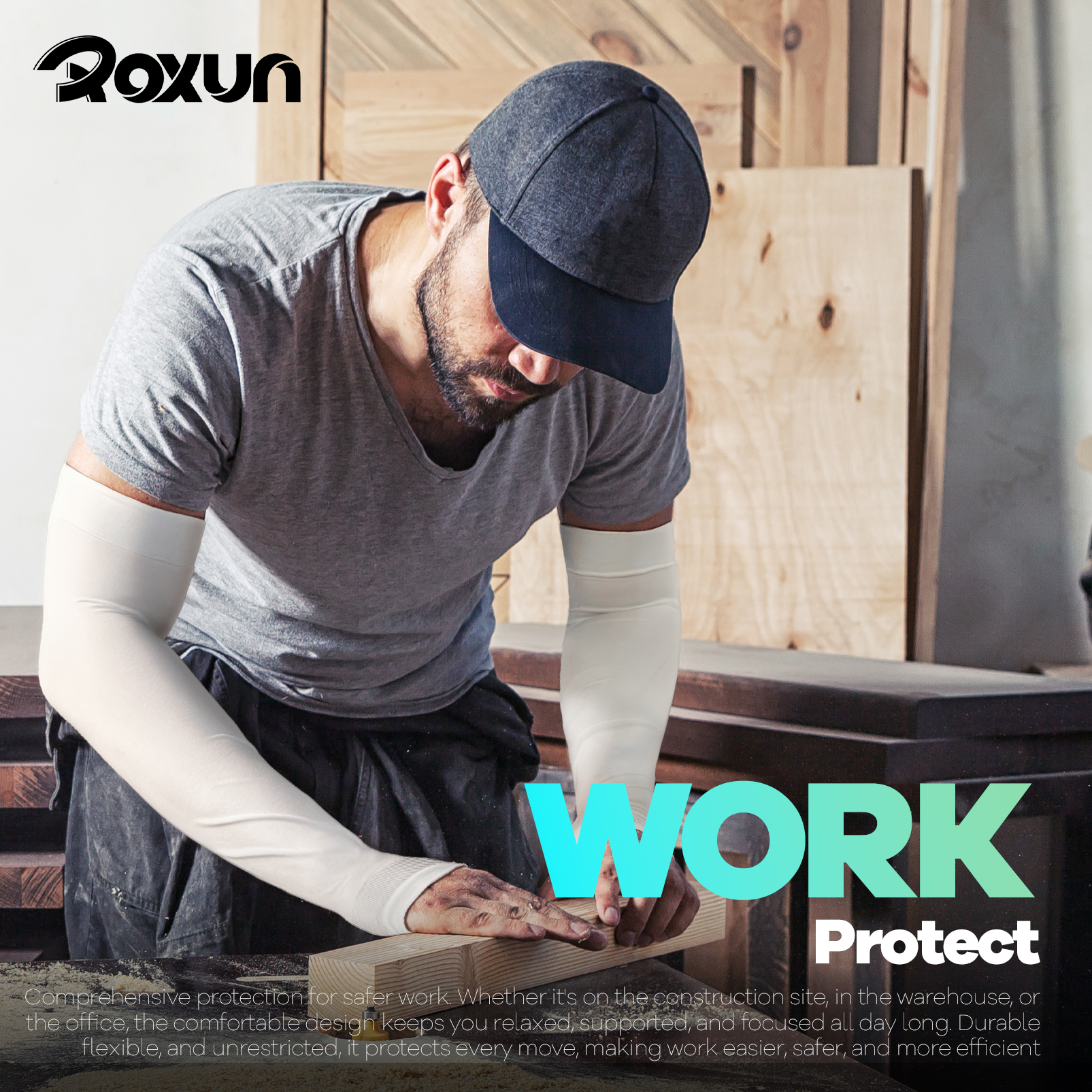 Arm Sleeves with Thumb Hole, Cooling UV Protection Compression Tattoo Cover Up for Men/Women