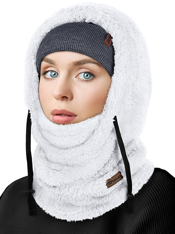 Ski Mask Fleece Balaclava, Windproof Face Mask Winter Warm Neck Cover Helmet Hood for Men Women