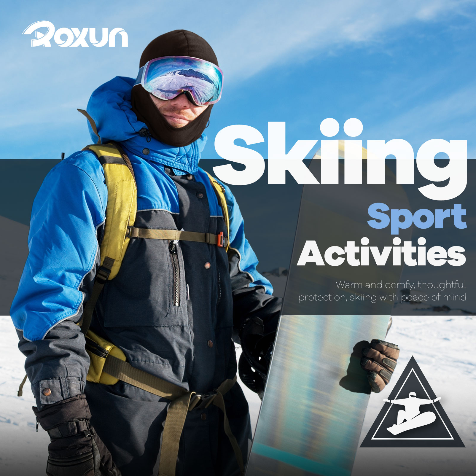 Balaclava Ski Mask, 5 Pack Neck Gaiter Motorcycle Scarf Cold Winter Warm Windproof Men/Women