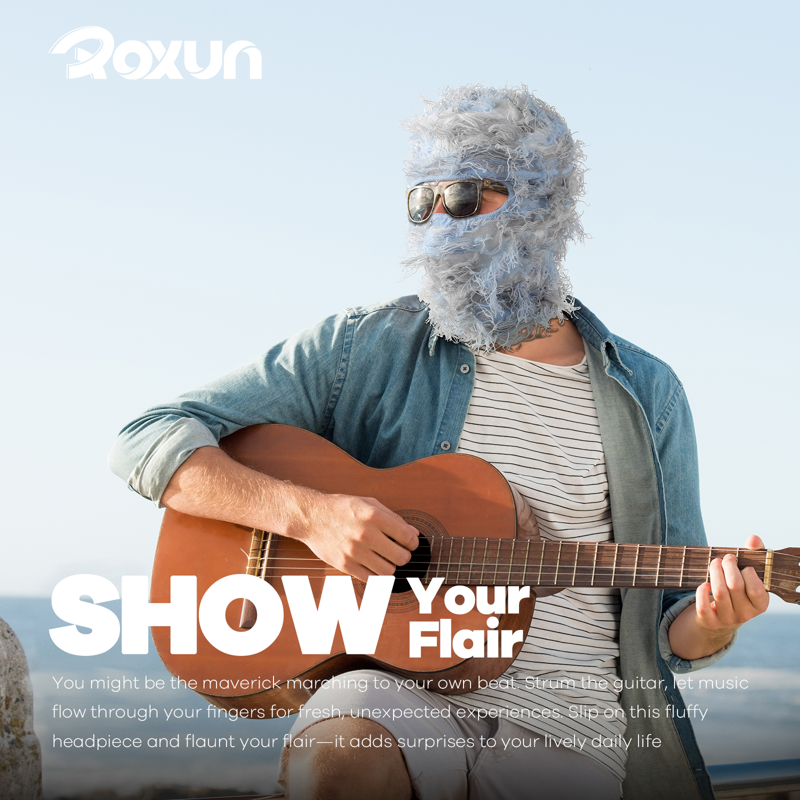 Distressed Ski Mask Balaclava, Yeat Shiesty Fluffy Knitted Full Face Mask for Men/Women