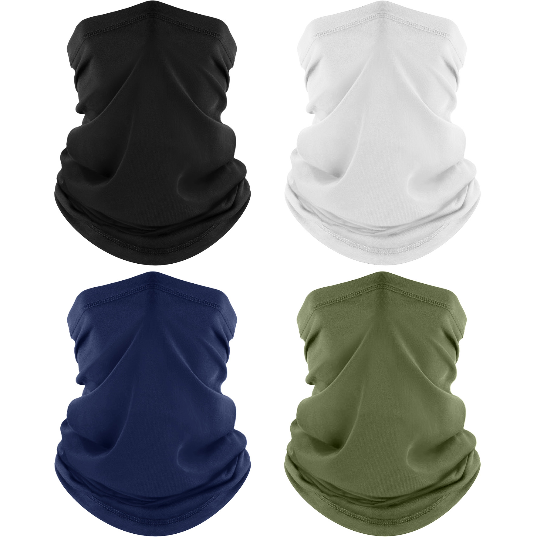 4 Pack Neck Gaiter, Cooling Breathable Face Mask UV Protection Scarf Hiking Bandana for Men/Women