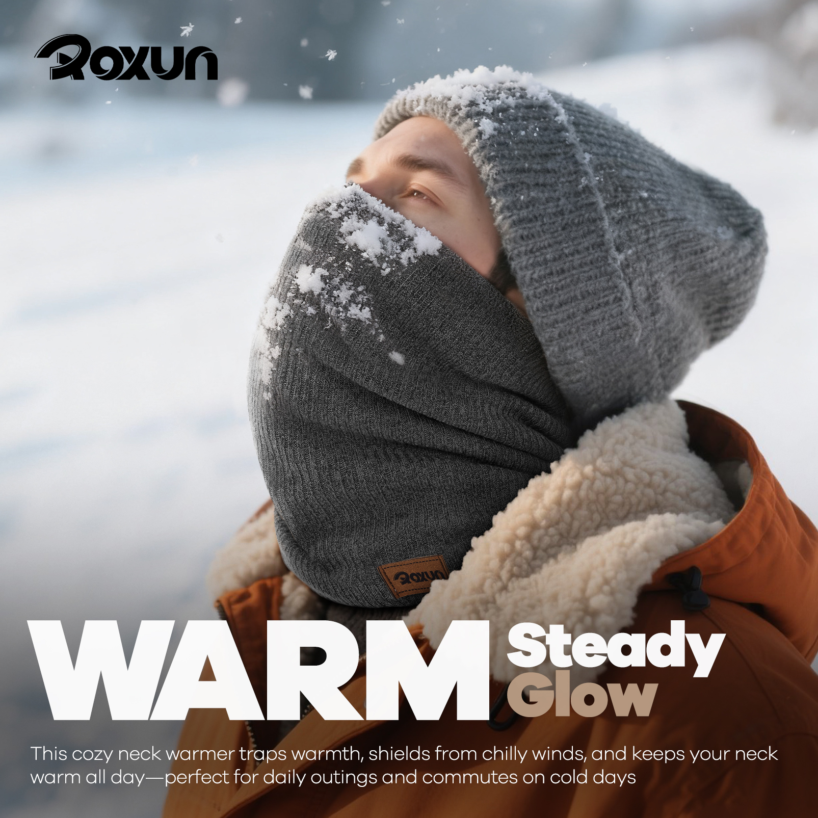 Winter Neck Gaiter, Neck Warmer Cover Ski Gaiters for Men/Women Fleece Thick Elegant Stylish