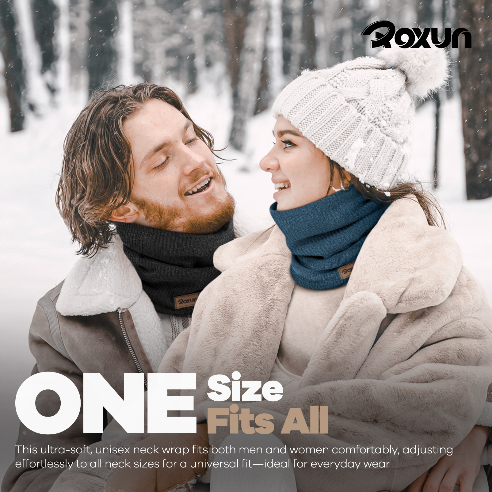 Winter Neck Gaiter, Neck Warmer Cover Ski Gaiters for Men/Women Fleece Thick Elegant Stylish
