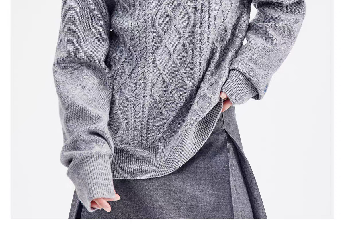 Half-Zip Casual Office Knit Sweater for Autumn & Winter