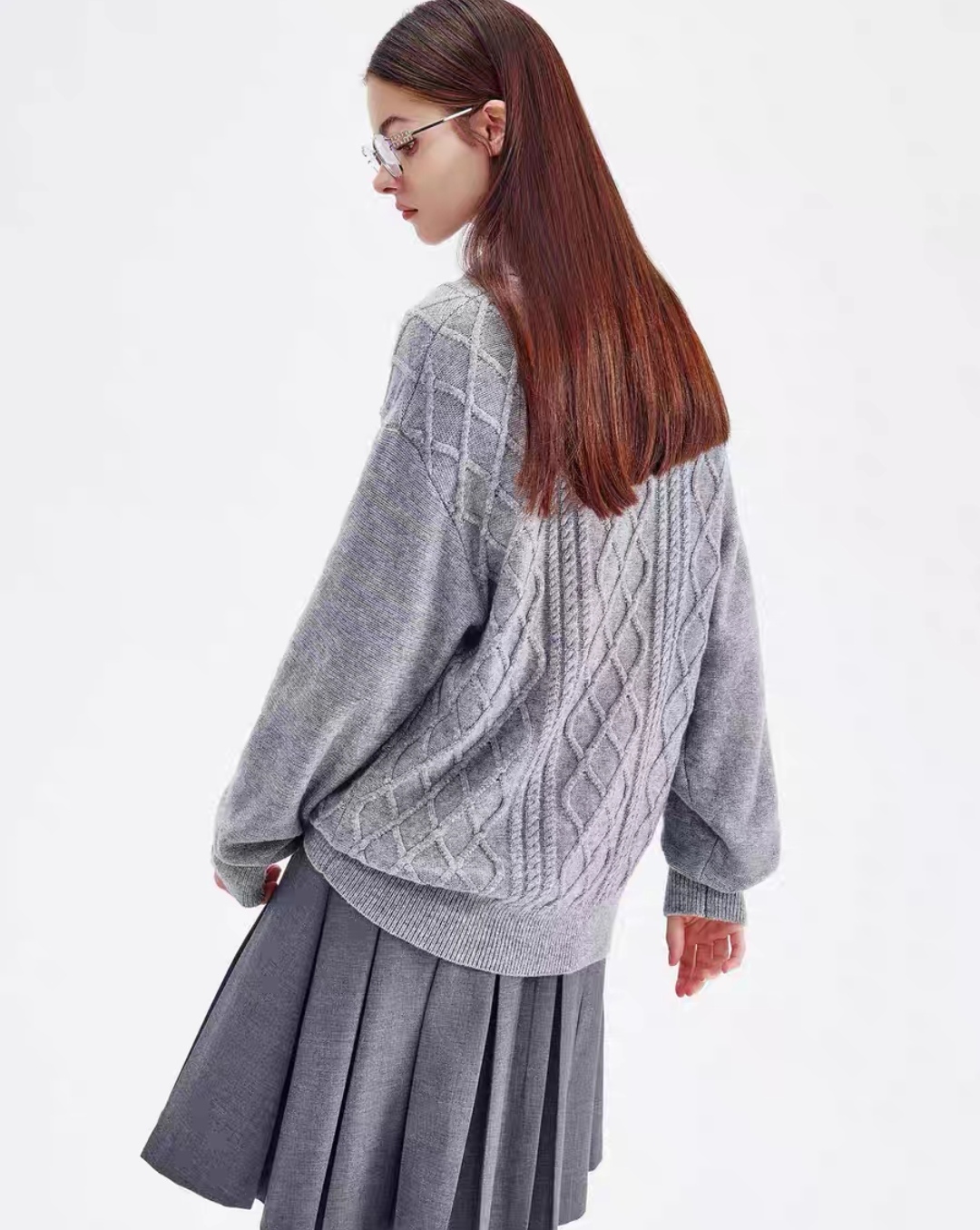 Half-Zip Casual Office Knit Sweater for Autumn & Winter