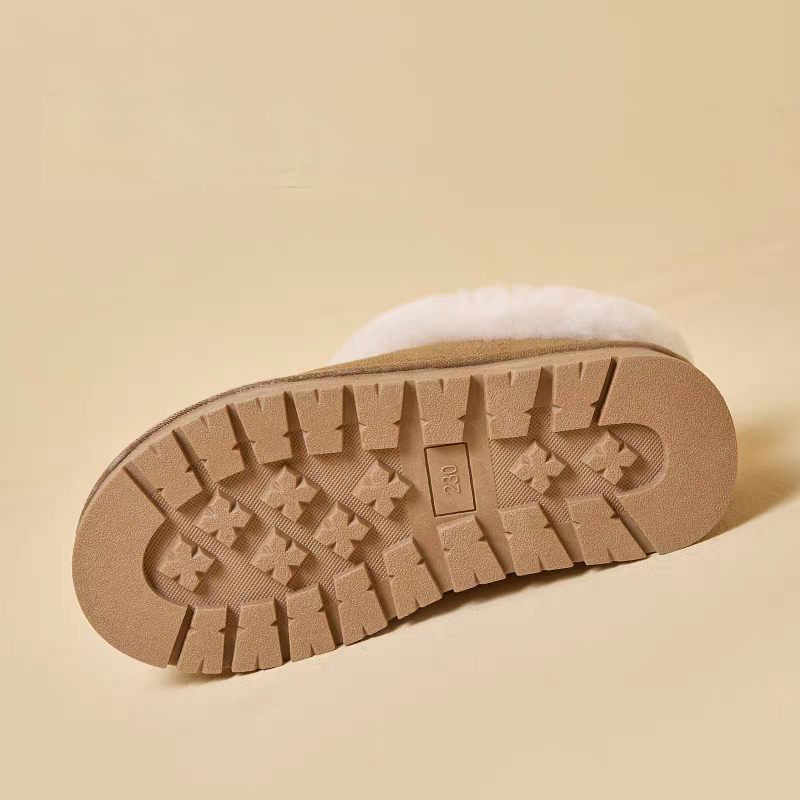 Winter New Snow Boots - Sheepskin & Fur Lined Cotton Shoes