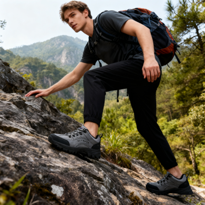 (🔥Sconto del 50% oggi - non lasciartelo sfuggire) Scarpe da trekking sportive outdoor in pelle resistenti all'usura (Proteggi i tuoi piedi leggeri e versatili)