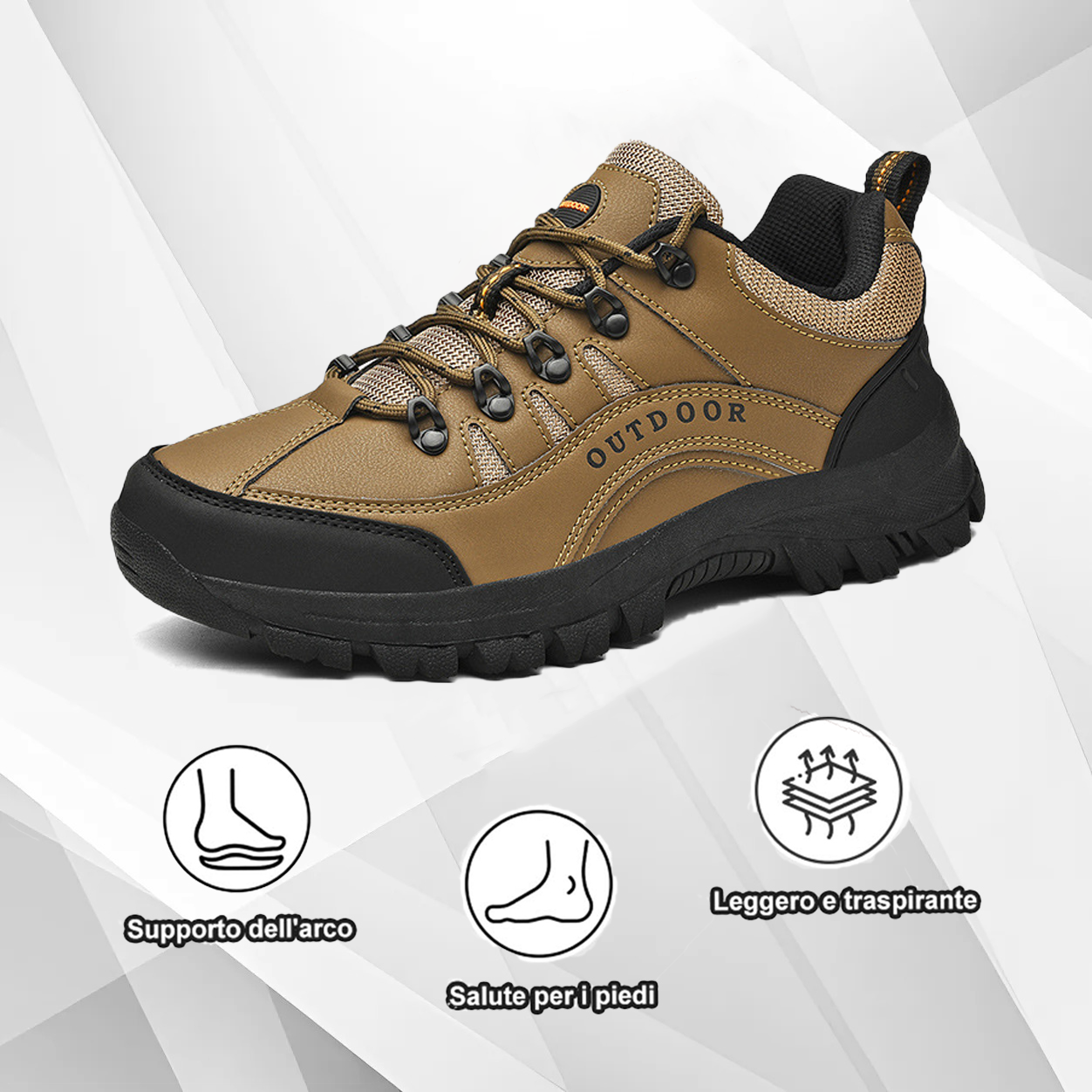 (🔥Sconto del 50% oggi - non lasciartelo sfuggire) Scarpe da trekking sportive outdoor in pelle resistenti all'usura (Proteggi i tuoi piedi leggeri e versatili)
