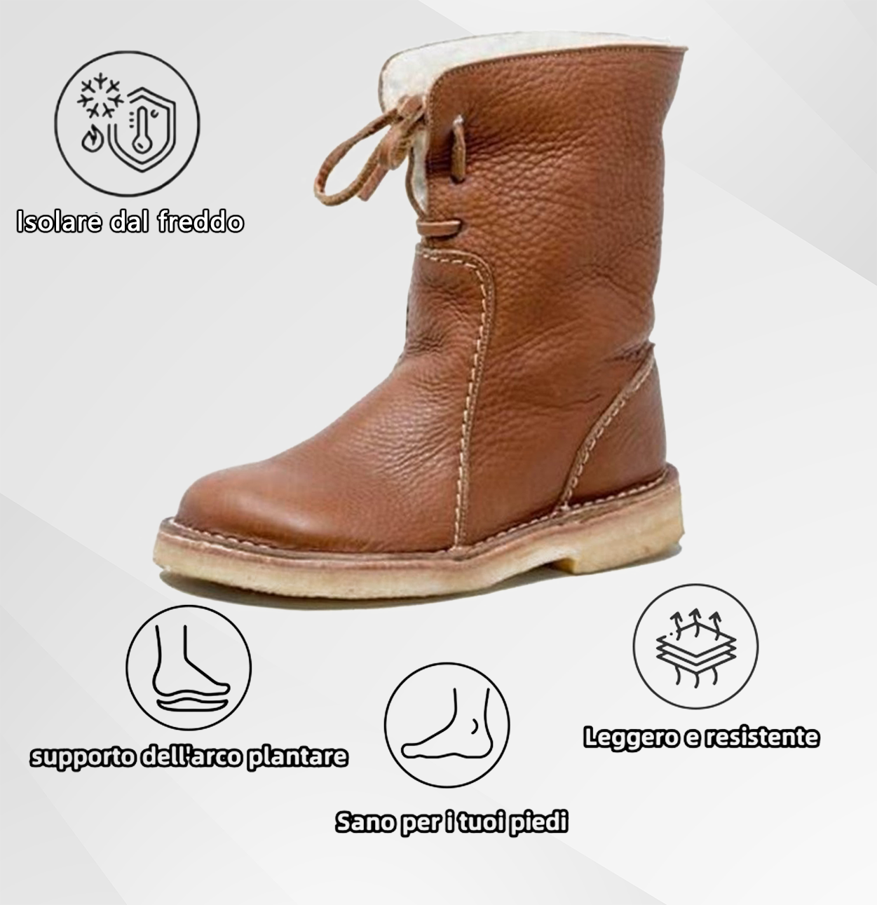 (🔥Sconto del 50% a tempo limitato - Non lasciartelo sfuggire!)⏰ - Stivali in pelle calda, morbidi e comodi in stile retrò (con supporto plantare per camminare più facilmente)