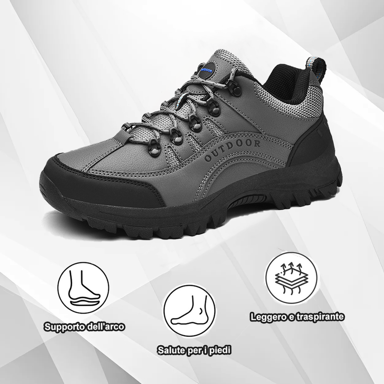 (🔥Sconto del 50% oggi - non lasciartelo sfuggire) Scarpe da trekking sportive outdoor in pelle resistenti all'usura (Proteggi i tuoi piedi leggeri e versatili)