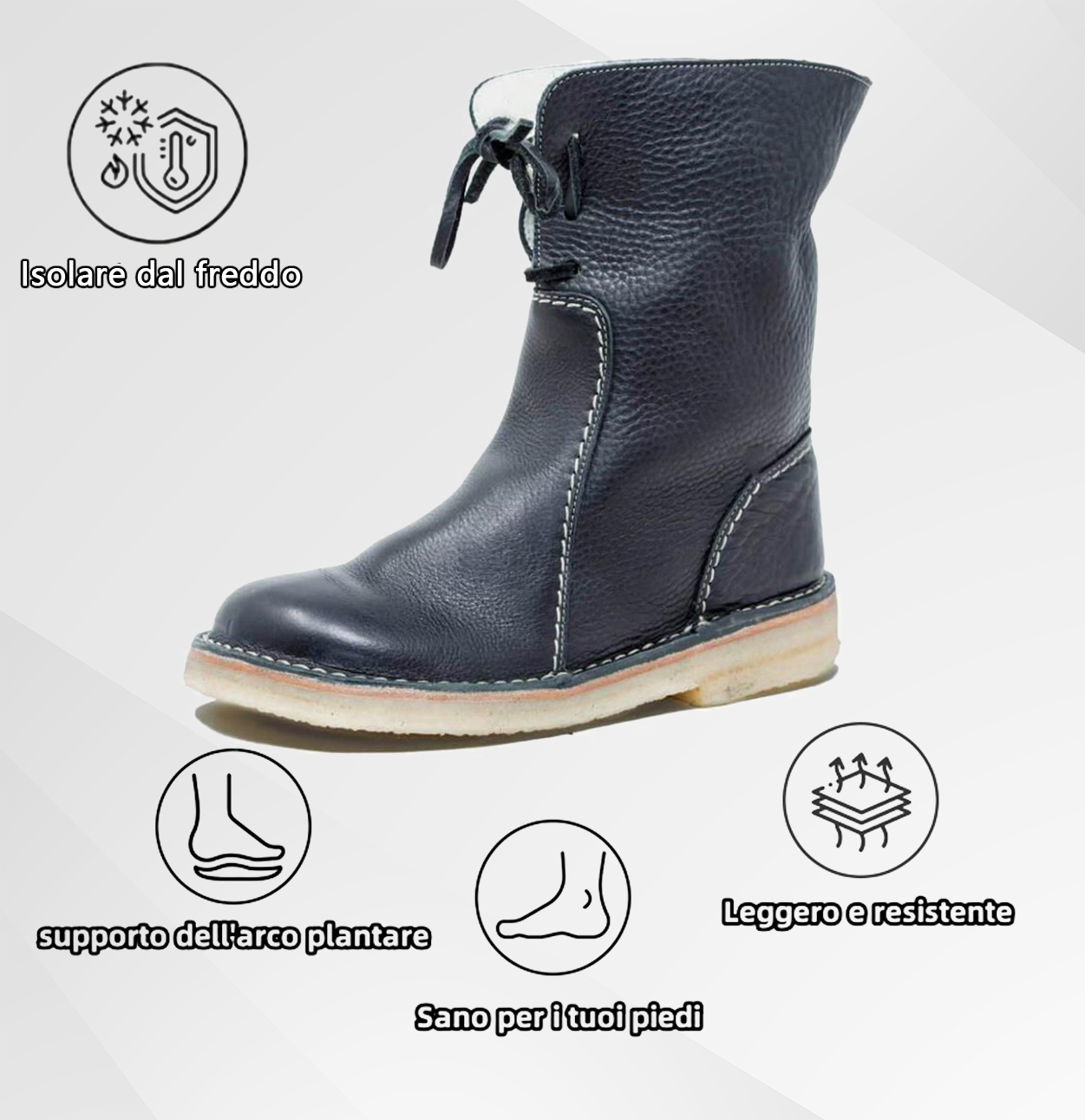 (🔥Sconto del 50% a tempo limitato - Non lasciartelo sfuggire!)⏰ - Stivali in pelle calda, morbidi e comodi in stile retrò (con supporto plantare per camminare più facilmente)