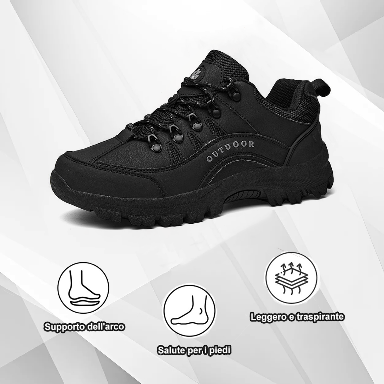 (🔥Sconto del 50% oggi - non lasciartelo sfuggire) Scarpe da trekking sportive outdoor in pelle resistenti all'usura (Proteggi i tuoi piedi leggeri e versatili)