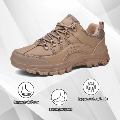 (🔥Sconto del 50% oggi - non lasciartelo sfuggire) Scarpe da trekking sportive outdoor in pelle resistenti all'usura (Proteggi i tuoi piedi leggeri e versatili)