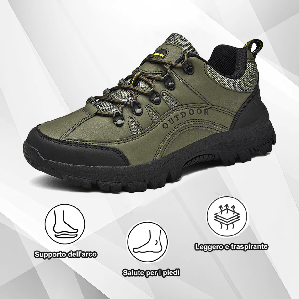 (🔥Sconto del 50% oggi - non lasciartelo sfuggire) Scarpe da trekking sportive outdoor in pelle resistenti all'usura (Proteggi i tuoi piedi leggeri e versatili)