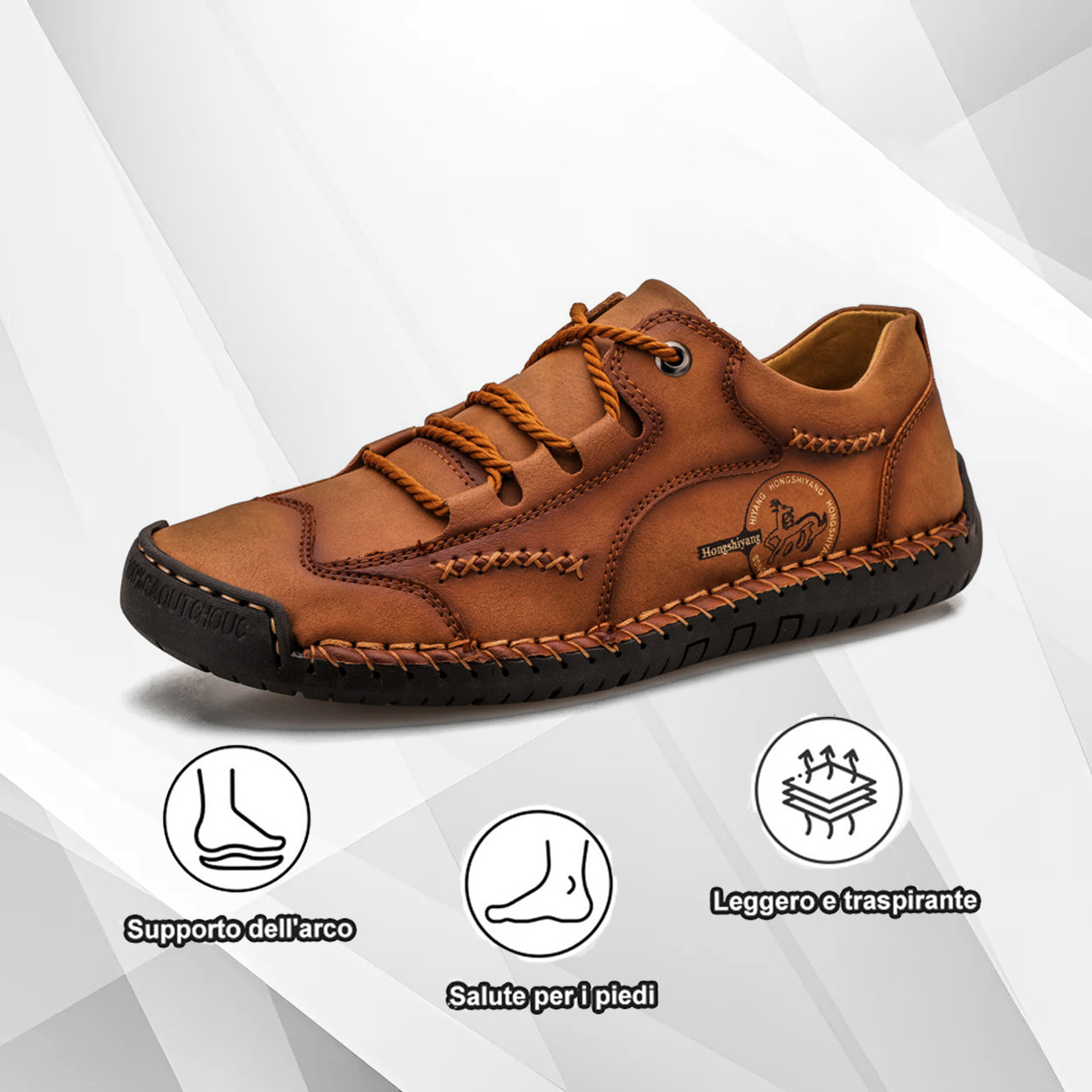 (🔥Sconto del 50% oggi - non lasciartelo sfuggire) - Scarpe in pelle cucite a mano, realizzate con pelle bovina selezionata, morbide e comode (slip-on)