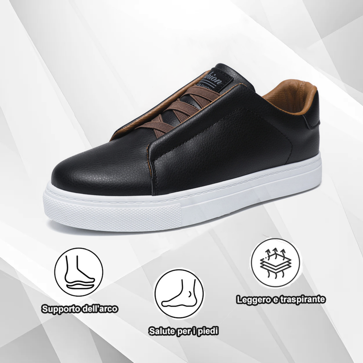 (🔥Sconto del 50% oggi - non perdertelo!) Scarpe casual ortopediche slip-on in pelle comfort - Design ergonomico (allevia il dolore ai piedi)