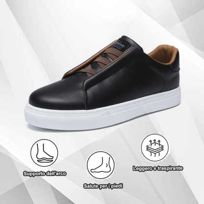 (🔥Sconto del 50% oggi - non perdertelo!) Scarpe casual ortopediche slip-on in pelle comfort - Design ergonomico (allevia il dolore ai piedi)