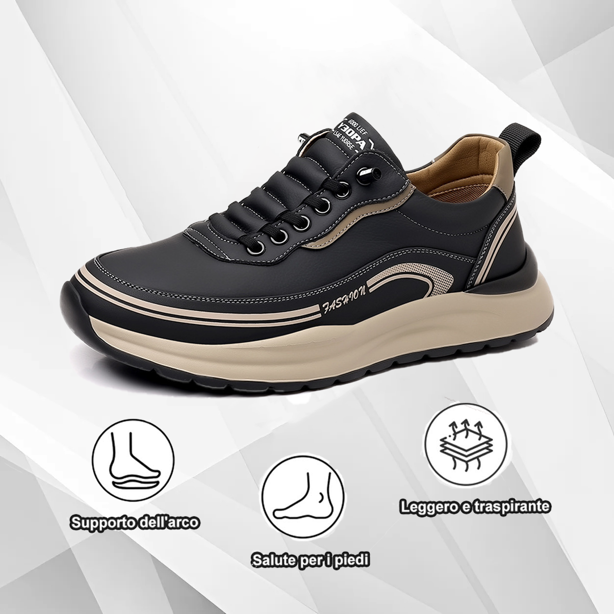 (🔥Sconto del 50% oggi - non perdertelo!) Nuove e comode scarpe casual ortopediche in pelle - Design ergonomico (allevia il dolore ai piedi)