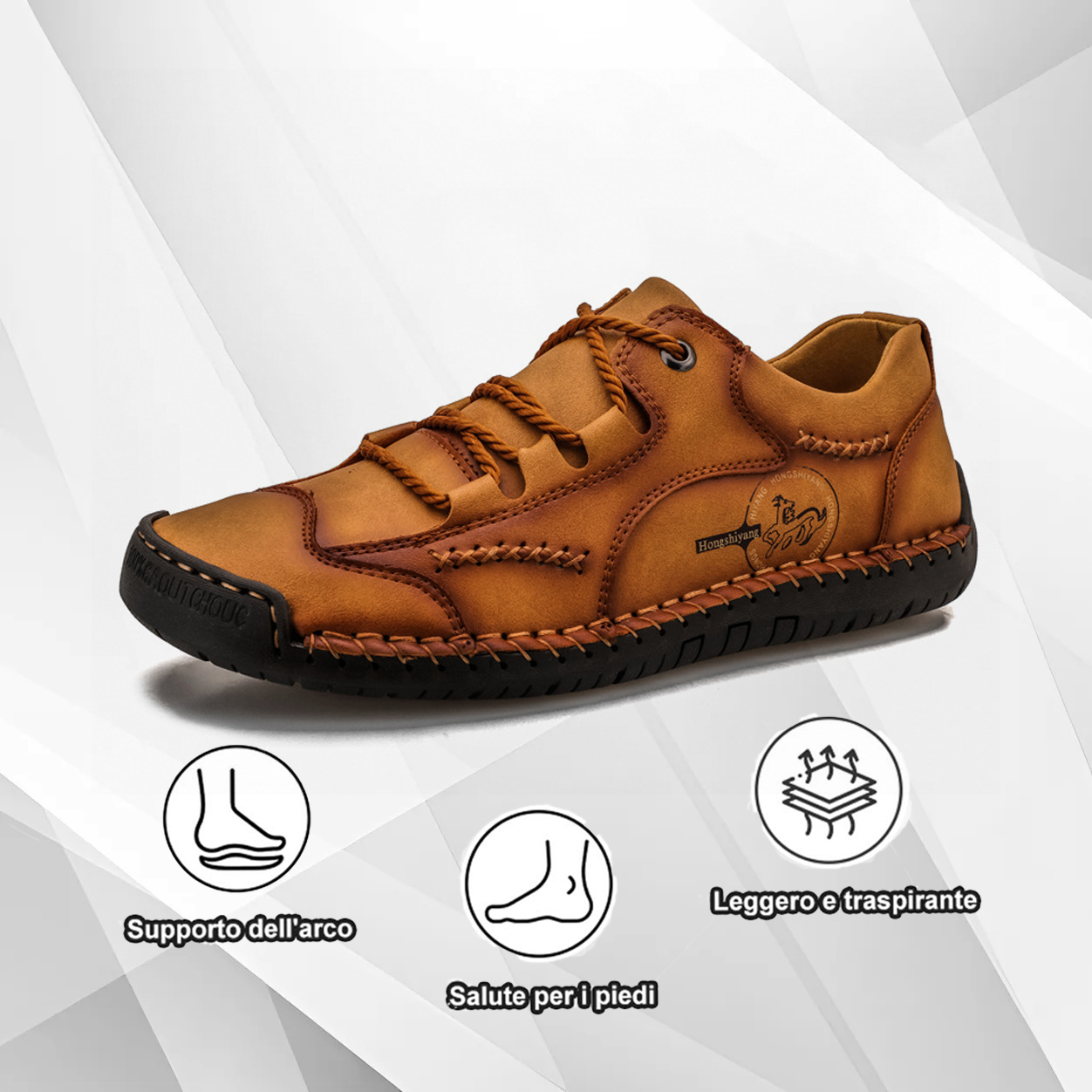 (🔥Sconto del 50% oggi - non lasciartelo sfuggire) - Scarpe in pelle cucite a mano, realizzate con pelle bovina selezionata, morbide e comode (slip-on)