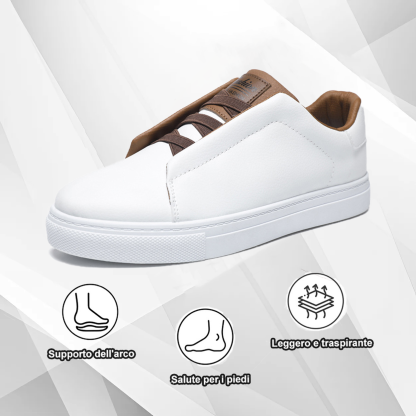 (🔥Sconto del 50% oggi - non perdertelo!) Scarpe casual ortopediche slip-on in pelle comfort - Design ergonomico (allevia il dolore ai piedi)
