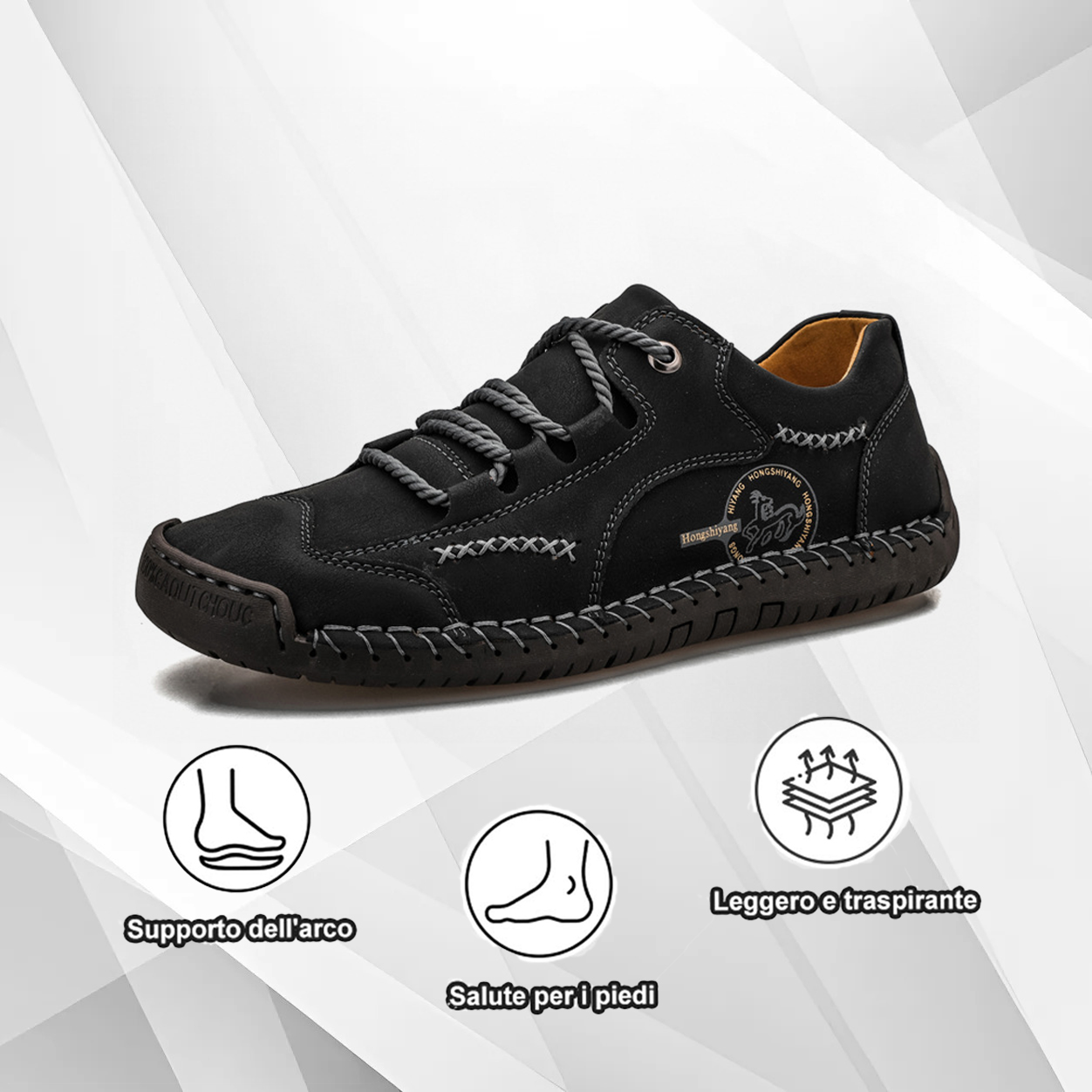 (🔥Sconto del 50% oggi - non lasciartelo sfuggire) - Scarpe in pelle cucite a mano, realizzate con pelle bovina selezionata, morbide e comode (slip-on)