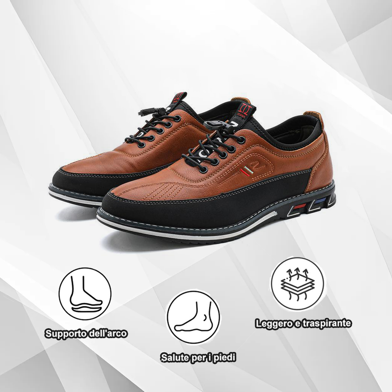 (🔥Sconto del 50% oggi - non lasciartelo sfuggire) - Scarpe ortopediche in pelle morbide e comode (con cuscino d'aria - alleviano il dolore al piede - antiscivolo - resistenti all'usura)