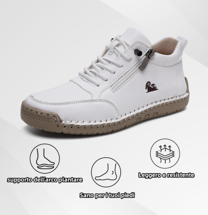 (🔥 Sconto del 50% - Non lasciartelo sfuggire!) Scarpe selezionate in pelle di vitello - scarpe ortopediche - 👞 - resistenti, antiscivolo e impermeabili (supporto dell'arco plantare, sollievo dal dolore, unisex)