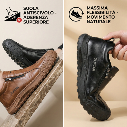 (🔥50% di sconto⏰)Scarpe Uomo Comfort con Zip Laterale - Design Ergonomico e Suola Morbida Antiscivolo