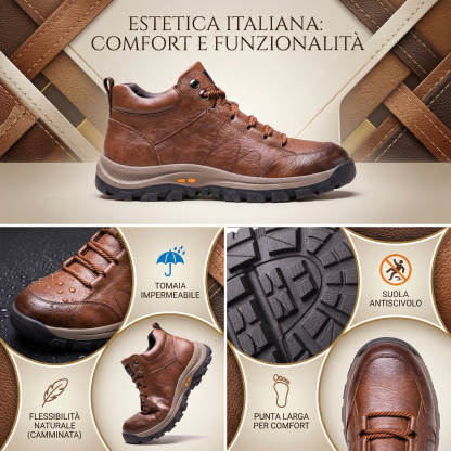 (🔥Sconto del 50% oggi - Non perderlo!) - Scarpe in pelle di vitello italiana morbide e comode - Supporto dell'arco plantare - Impermeabili e antiscivolo