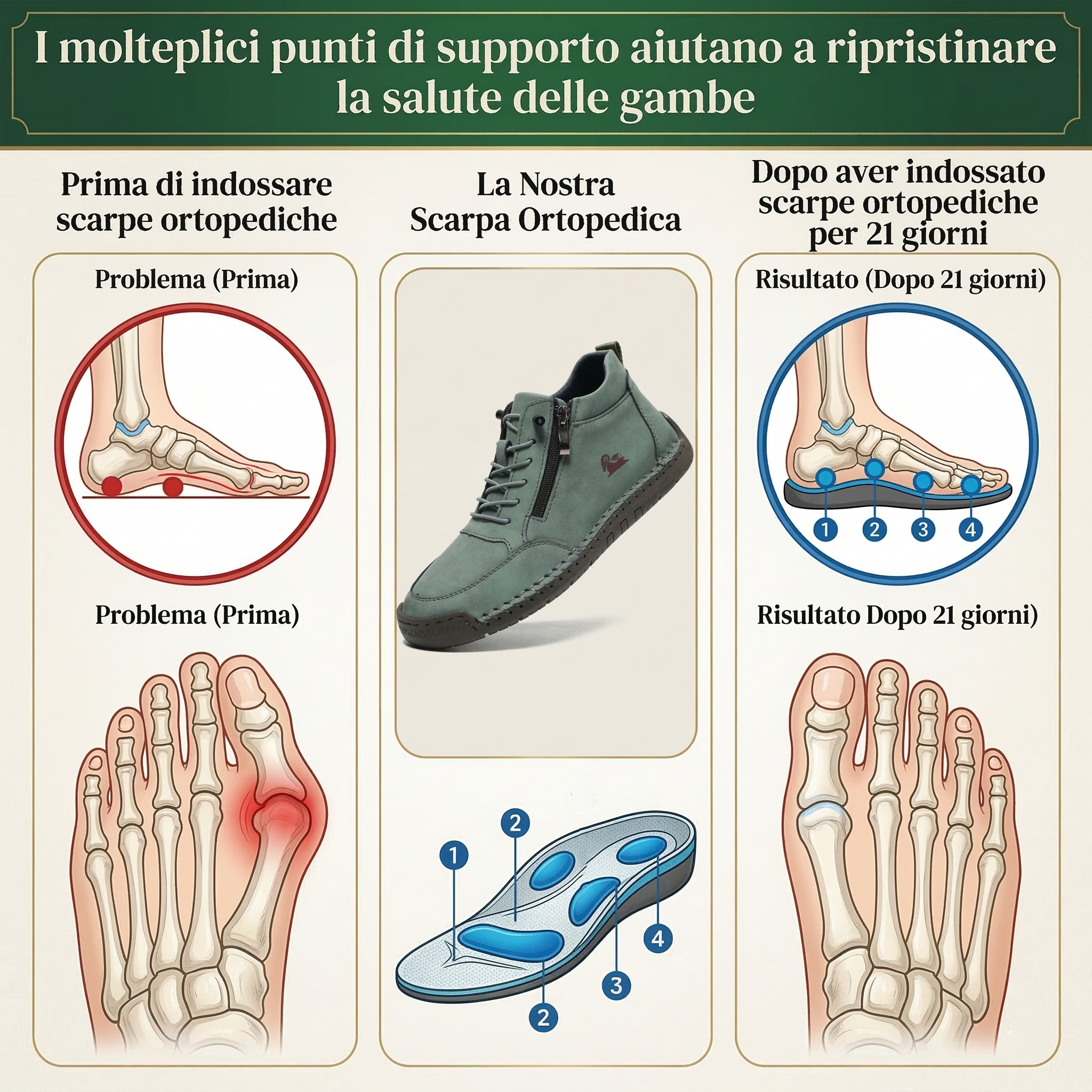 🔥 SCONTO DEL 50% | Scarpe ergonomiche in pelle di prima qualità 👞 Antiscivolo e impermeabili (supporto per il piede, unisex)