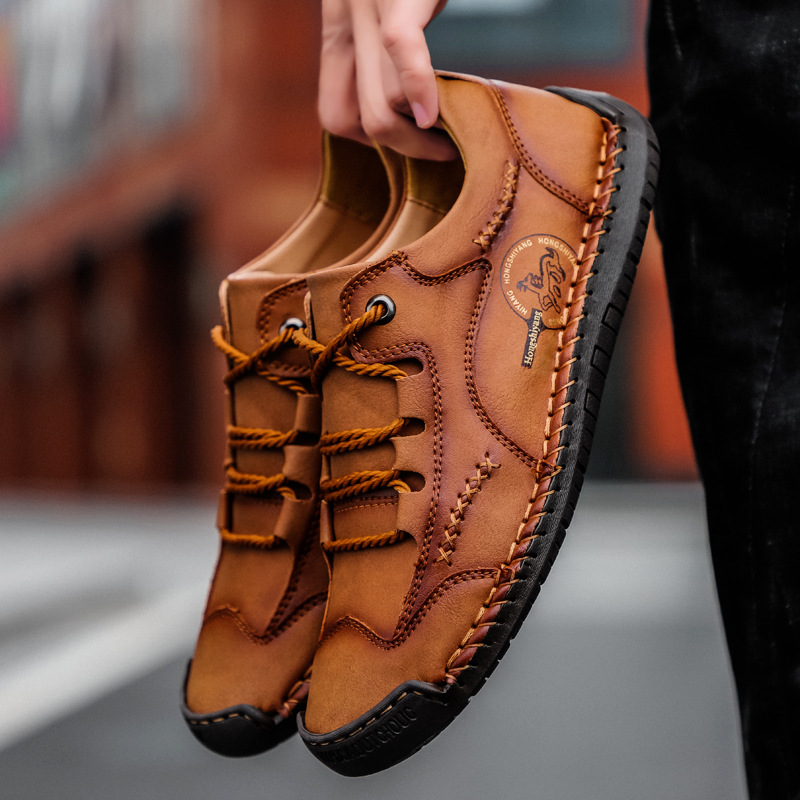 (🔥Sconto del 50% oggi - non lasciartelo sfuggire) - Scarpe in pelle cucite a mano, realizzate con pelle bovina selezionata, morbide e comode (slip-on)