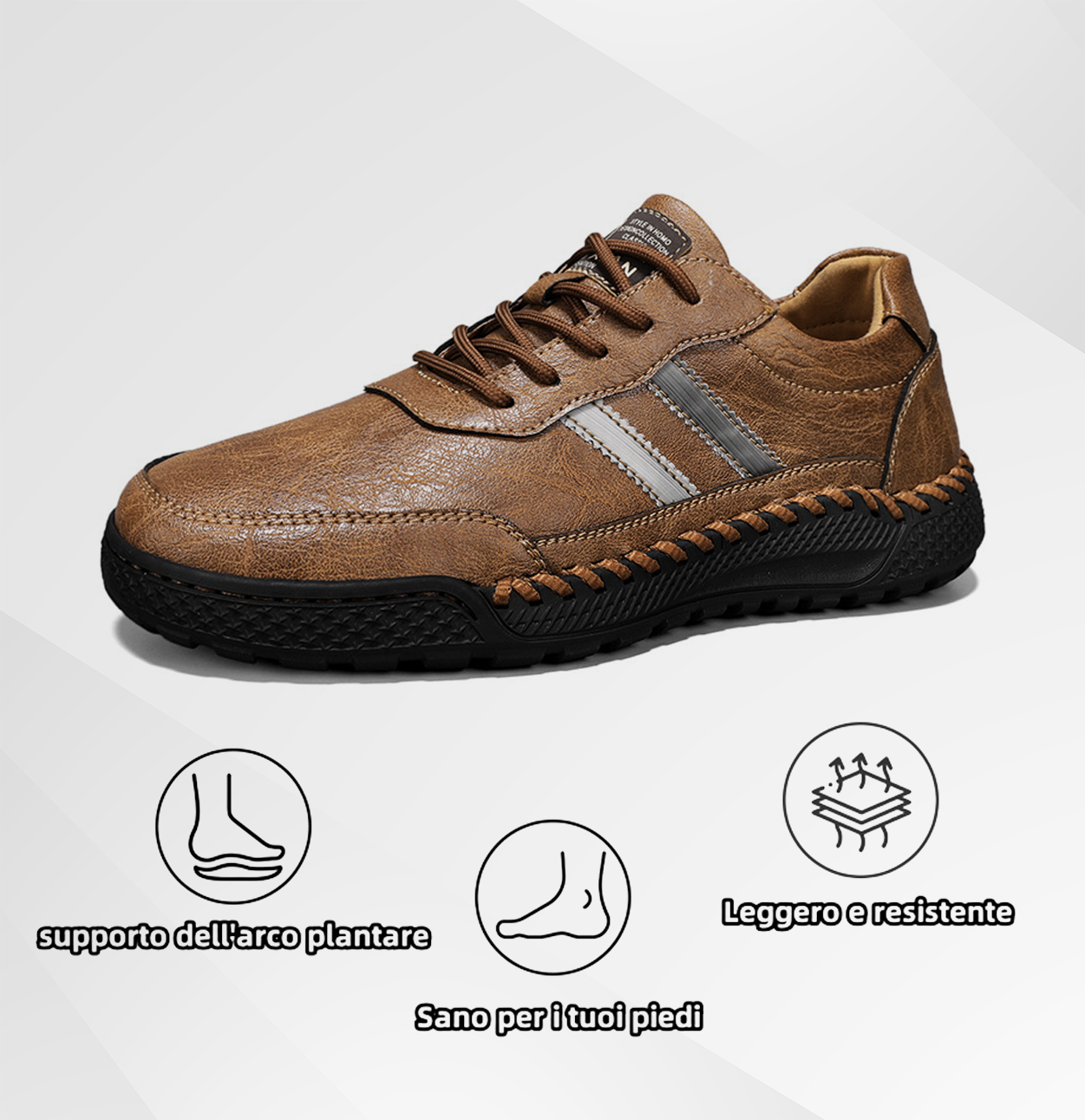 (🔥 50% di sconto - acquista ora!) Scarpe ortopediche in pelle di alta qualità ed eleganti👞 - impermeabili e antiscivolo - supporto dell'arco plantare - camminata confortevole