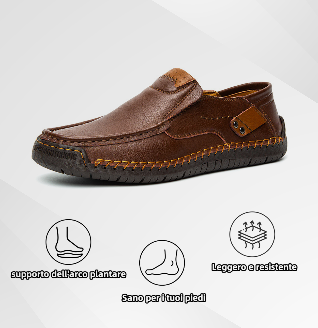 (🔥Sconto del 50% a tempo limitato - Acquista ora!) Mocassini slip-on in pelle eleganti e di alta qualità👞 - Design ergonomico, supporto dell'arco plantare per alleviare il dolore, impermeabili e antiscivolo!