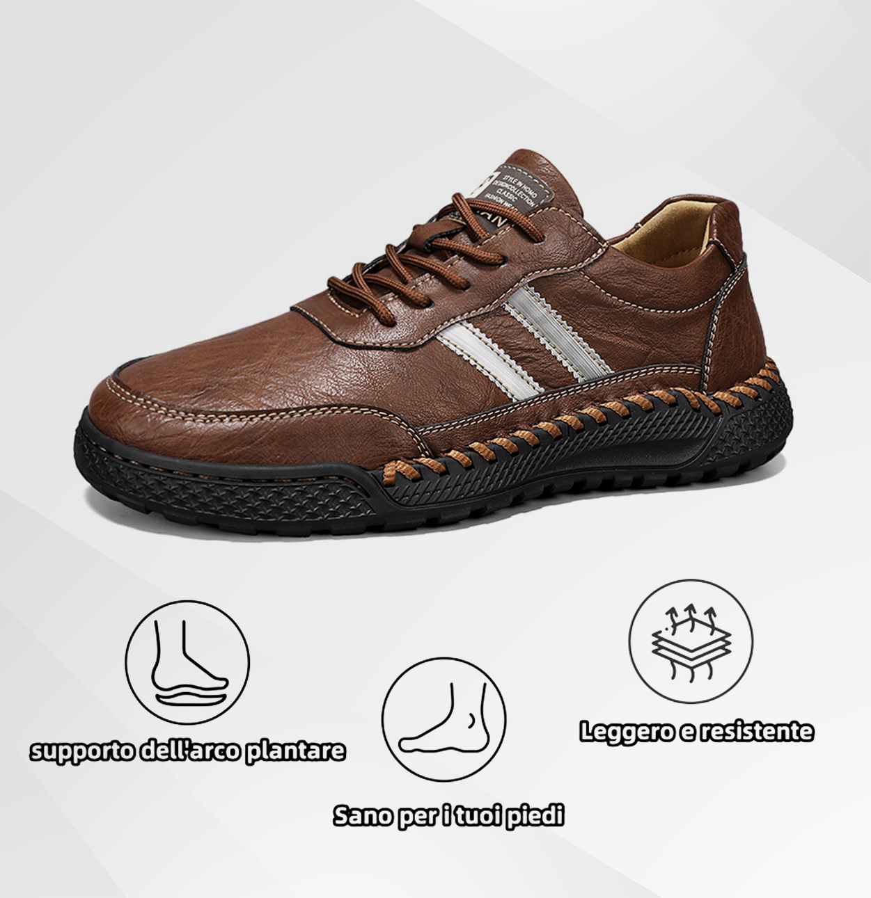 (🔥 50% di sconto - acquista ora!) Scarpe ortopediche in pelle di alta qualità ed eleganti👞 - impermeabili e antiscivolo - supporto dell'arco plantare - camminata confortevole