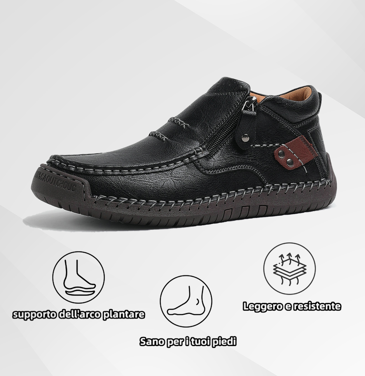 (⏰ Offerta a tempo limitato - Sconto del 50%) - Scarpe slip-on da uomo in pelle di prima qualità fatte a mano - Punta larga, supporto dell'arco plantare, impermeabili, suola antiscivolo (adatte per abbigliamento casual, viaggi e attività all'aperto)