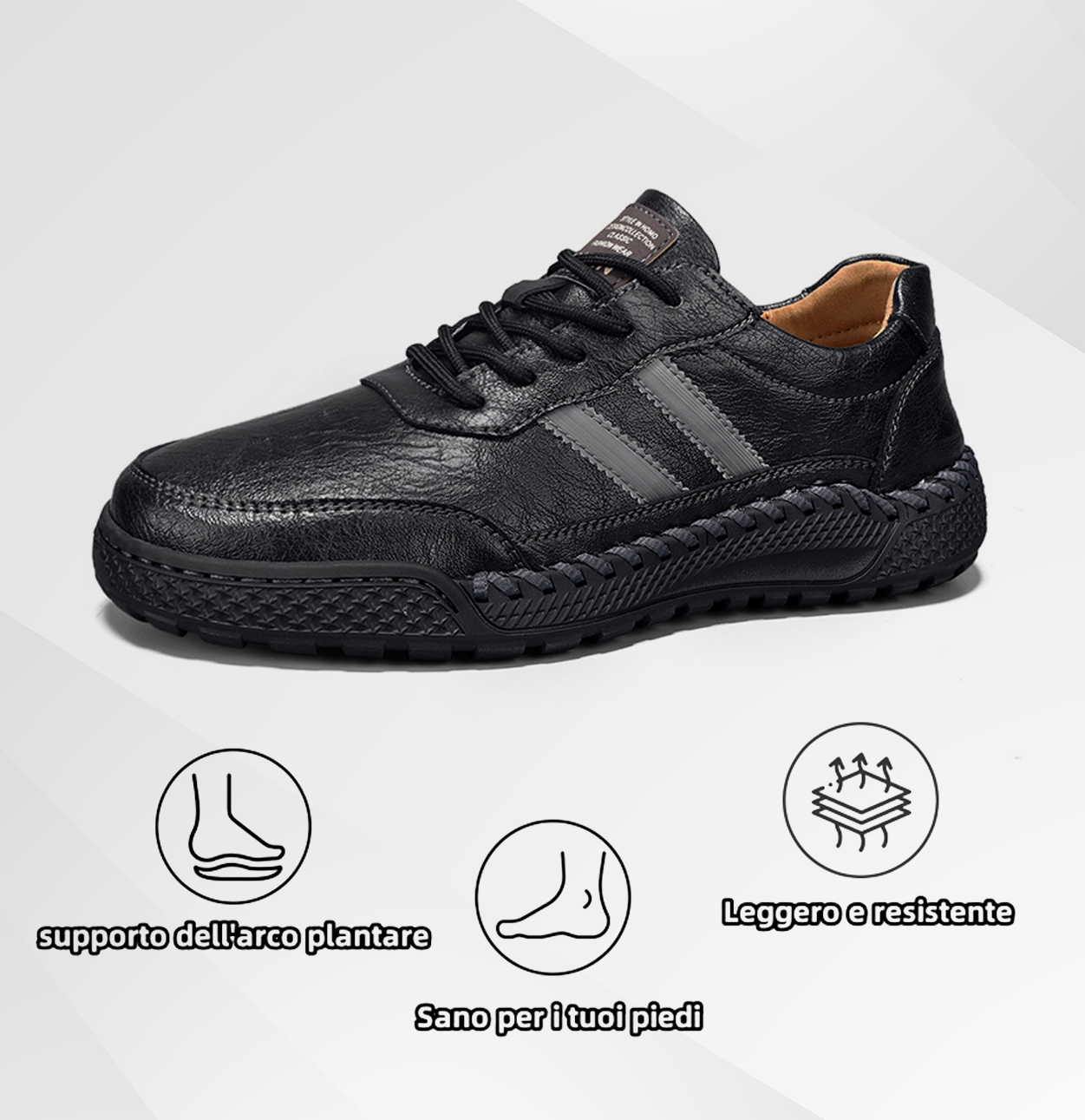 (🔥 50% di sconto - acquista ora!) Scarpe ortopediche in pelle di alta qualità ed eleganti👞 - impermeabili e antiscivolo - supporto dell'arco plantare - camminata confortevole