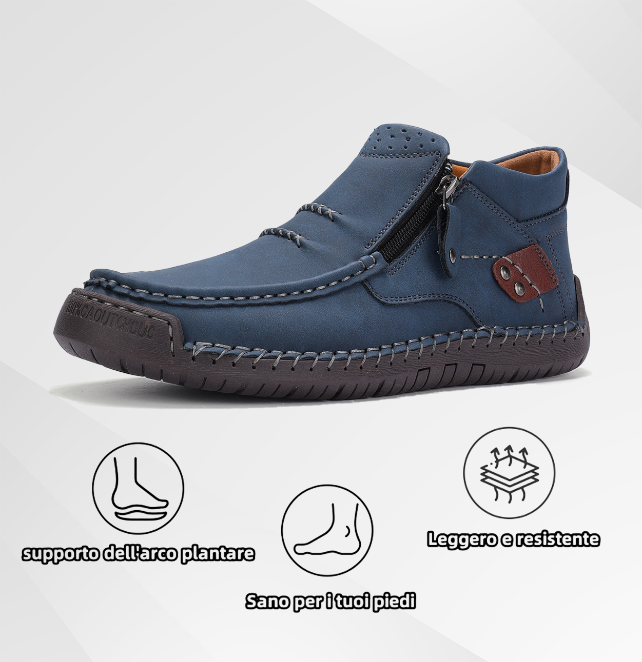 (⏰ Offerta a tempo limitato - Sconto del 50%) - Scarpe slip-on da uomo in pelle di prima qualità fatte a mano - Punta larga, supporto dell'arco plantare, impermeabili, suola antiscivolo (adatte per abbigliamento casual, viaggi e attività all'aperto)