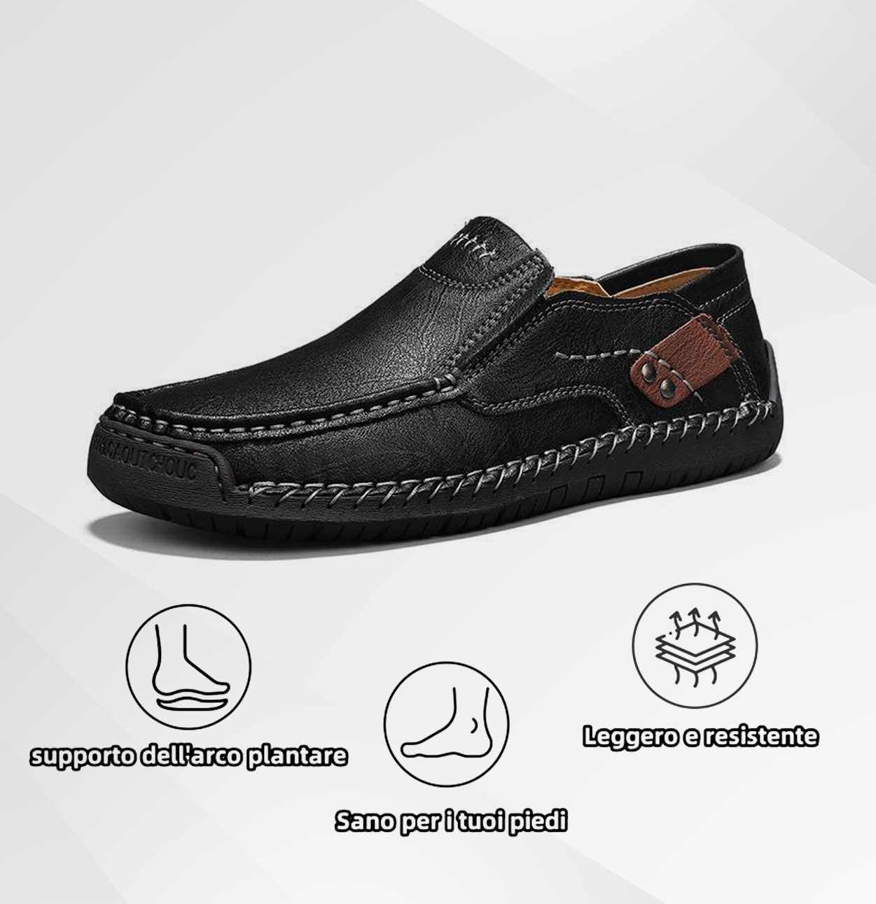 (🔥Sconto del 50% a tempo limitato - Acquista ora!) Mocassini slip-on in pelle eleganti e di alta qualità👞 - Design ergonomico, supporto dell'arco plantare per alleviare il dolore, impermeabili e antiscivolo!