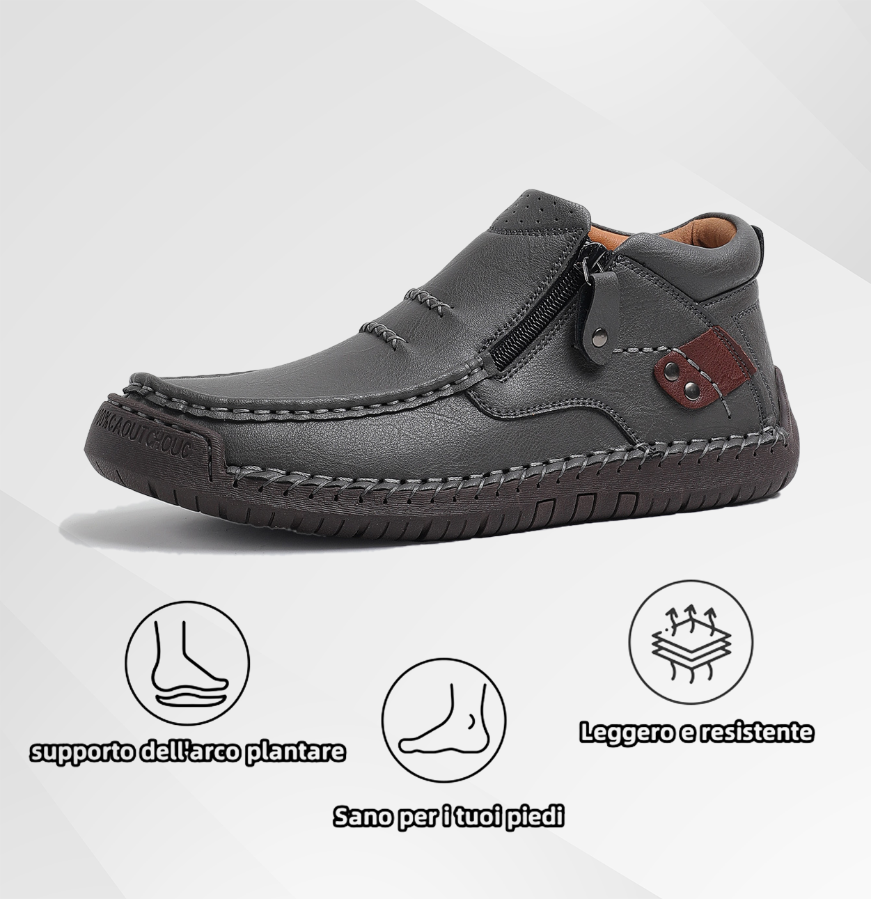 (⏰ Offerta a tempo limitato - Sconto del 50%) - Scarpe slip-on da uomo in pelle di prima qualità fatte a mano - Punta larga, supporto dell'arco plantare, impermeabili, suola antiscivolo (adatte per abbigliamento casual, viaggi e attività all'aperto)