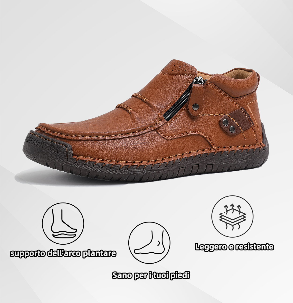 (⏰ Offerta a tempo limitato - Sconto del 50%) - Scarpe slip-on da uomo in pelle di prima qualità fatte a mano - Punta larga, supporto dell'arco plantare, impermeabili, suola antiscivolo (adatte per abbigliamento casual, viaggi e attività all'aperto)