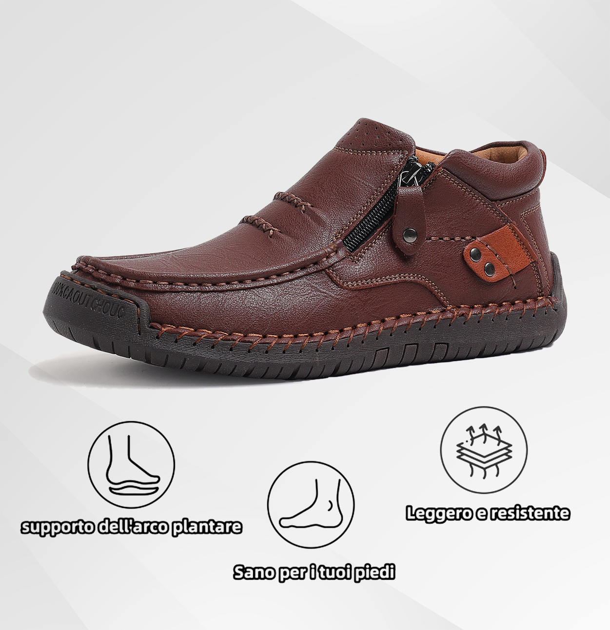 (⏰ Offerta a tempo limitato - Sconto del 50%) - Scarpe slip-on da uomo in pelle di prima qualità fatte a mano - Punta larga, supporto dell'arco plantare, impermeabili, suola antiscivolo (adatte per abbigliamento casual, viaggi e attività all'aperto)