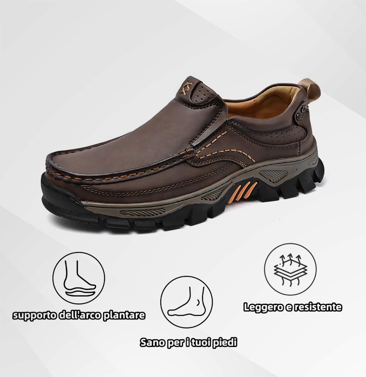 (🔥 Sconto del 50% - Non lasciartelo sfuggire!) Scarpe slip-on in pelle di vitello di alta qualità (disponibili anche con lacci) - Scarpe ortopediche - 👞 - Impermeabili e antiscivolo (supporto dell'arco plantare per una camminata più facile)