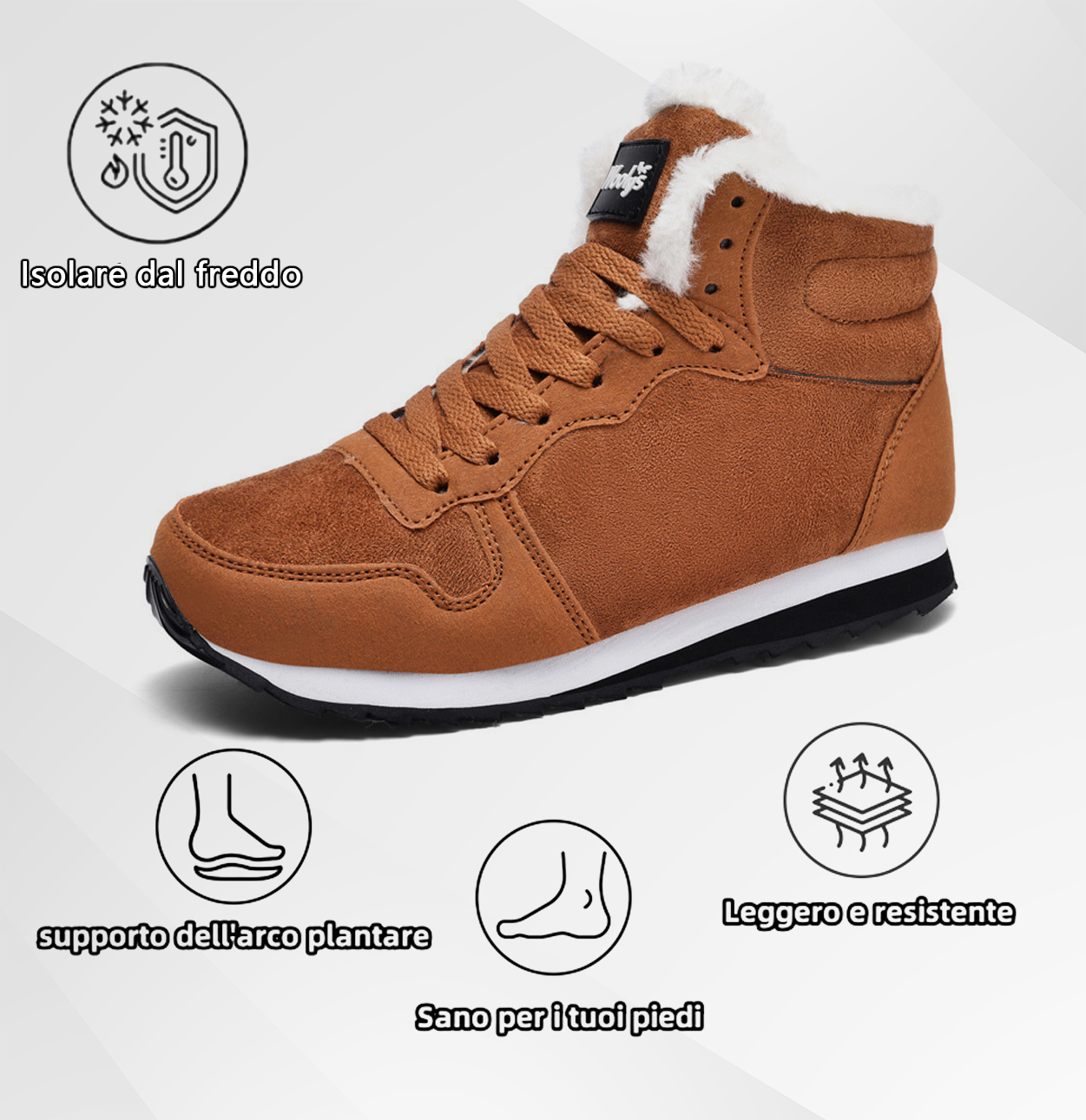(🔥Sconto del 50% per un periodo limitato - Non lasciartelo sfuggire!) Scarpe antinfortunistiche invernali comode ed ergonomiche con calda fodera in lana e supporto dell'arco plantare. (Unisex)