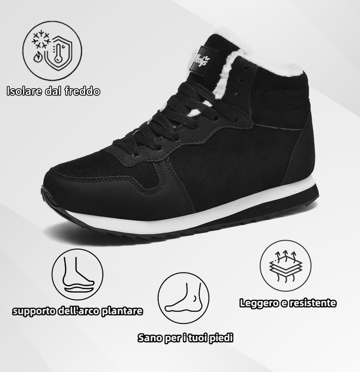 (🔥Sconto del 50% per un periodo limitato - Non lasciartelo sfuggire!) Scarpe antinfortunistiche invernali comode ed ergonomiche con calda fodera in lana e supporto dell'arco plantare. (Unisex)