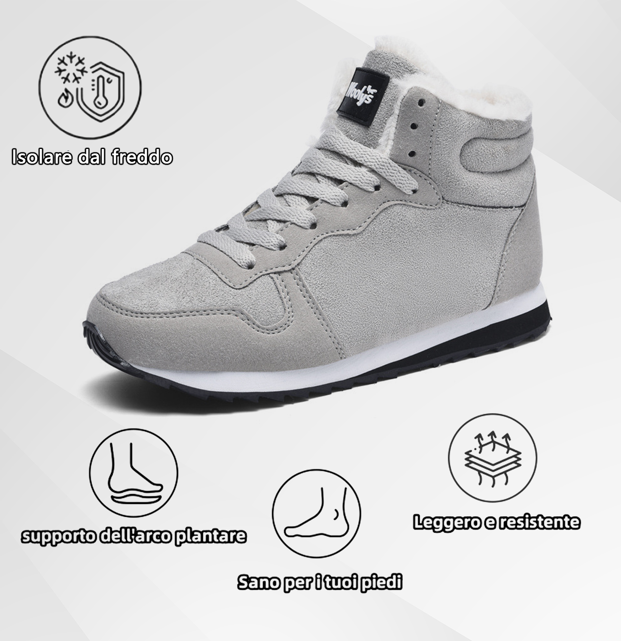 (🔥Sconto del 50% per un periodo limitato - Non lasciartelo sfuggire!) Scarpe antinfortunistiche invernali comode ed ergonomiche con calda fodera in lana e supporto dell'arco plantare. (Unisex)