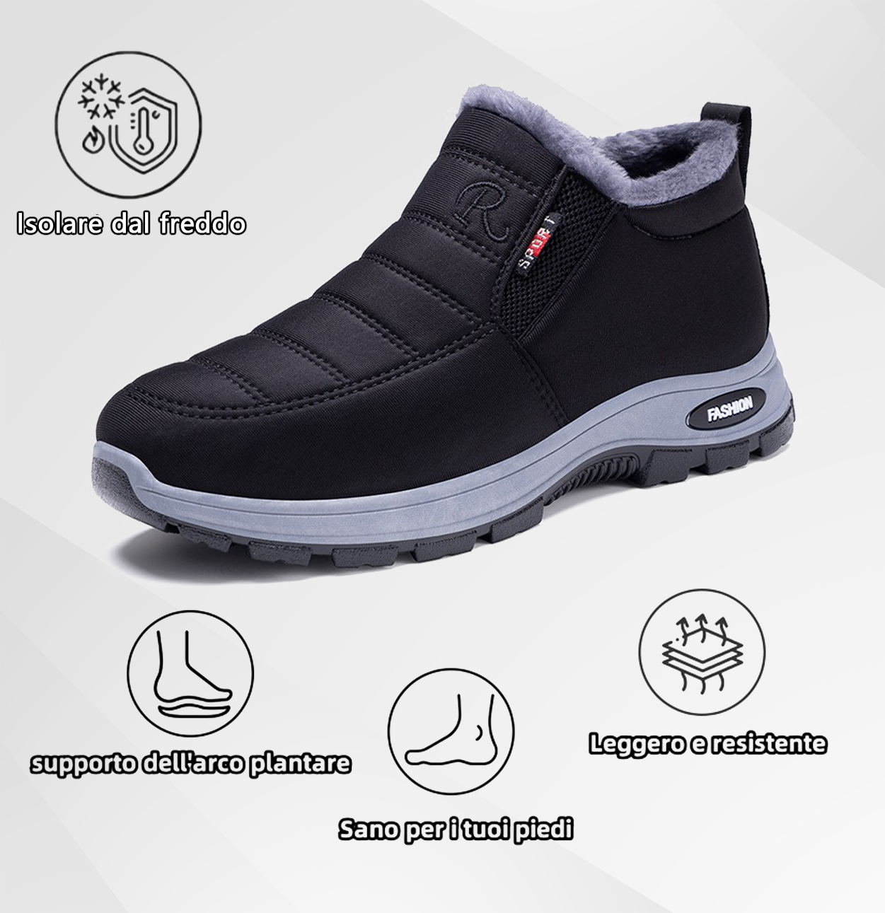 (🔥Sconto del 50% per un periodo limitato - Non lasciartelo sfuggire!) Scarpe antinfortunistiche invernali comode ed ergonomiche con una calda fodera in lana per alleviare il dolore alla schiena, alle articolazioni e ai piedi.（unisex）