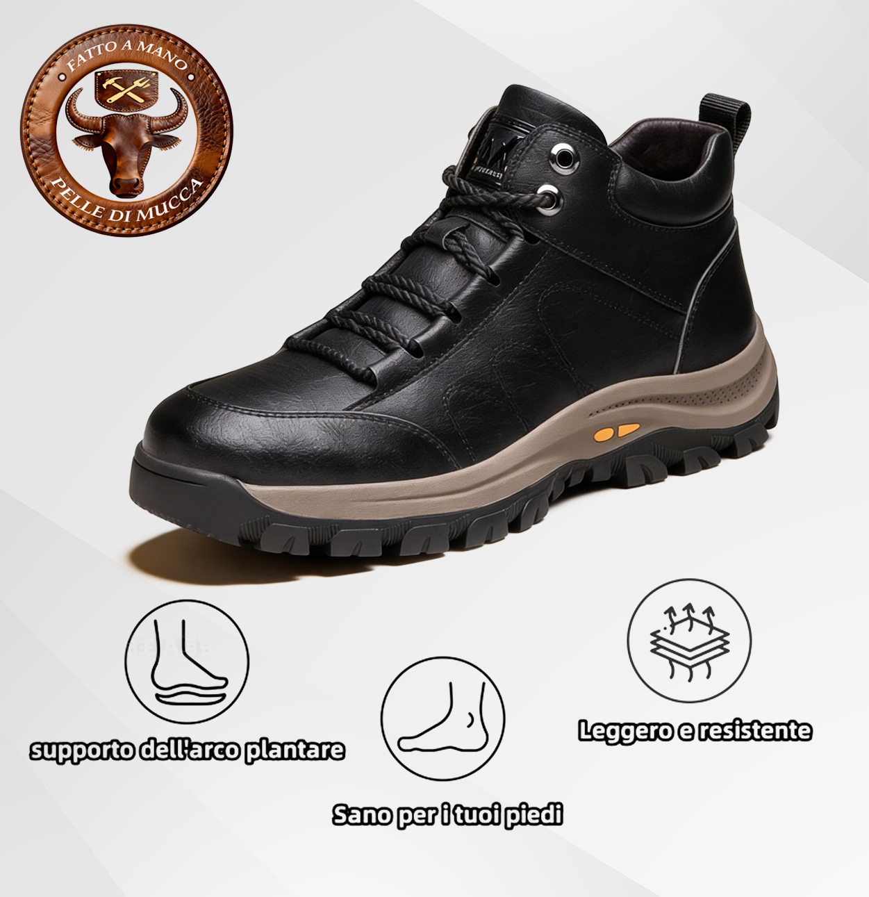 (🔥Sconto del 50% oggi - non lasciartelo sfuggire) - Scarpe italiane in morbida e comoda pelle di vitello - supporto plantare per alleviare il dolore (disponibili anche in peluche 🔥)